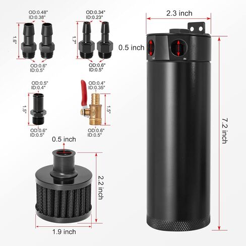 خزان خزان الزيت العالمي بمنفذين من الألومنيوم سعة 750 مل مع فلتر للاستراحة وصمام تصريف in Kuwait