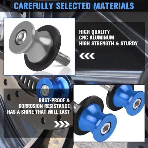 2Pcs 10MM M10 X1.5/1.25 Motorcycle Swing Arm Spools Sliders CNC Aluminum Swingarm Spools Stand Screw Compatible with VULCAN S 650 900 Ninja 250 300 ZX-10R ZX-6R(Black) in Saudi Arabia