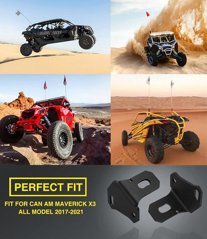 Adjustable X3 Whip Light Flag Mount - [2 Pack] UTV Rear Pillar Flag Antenna Mounting Brackets for LED Whip Light, Fits for Can Am Maverick X3 & X3 Max Turbo DS RS RR Whip Holder in Saudi Arabia
