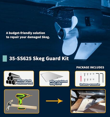 35-SS625 غطاء إصلاح Skeg Guard التالف مناسب لـ Mercury/Mariner وHonda وYamaha وNissan وTohatsu وForce Models خارجي آمن-Skeg in Kuwait