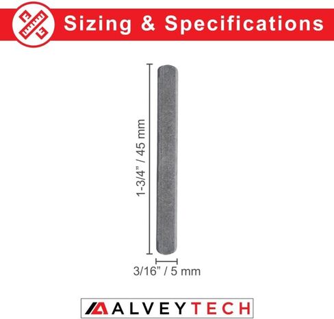 AlveyTech 5 mm x 5 mm x 45 mm Square Axle Key - Replacement for the Coleman BT200X, BT200X-G, BT200X-O, CK100, CT200U-EX/CT200U-EXR, CT200U Trail, SK100, 79cc 3 HP Mini Dirt Pit Bike, Go-Karts 2-Pack in Saudi Arabia