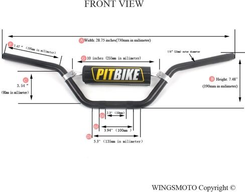 مقود مع وسادة إسفنجية 7/8 بوصة 22 مم مقود متوافق مع CRF YZF KXF KLX RMZ DRZ Pit Dirt Bike Motocross ATV Quad Green in Kuwait