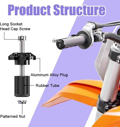 2PCS Universal Motorcycle Bar End Plug, Aluminum Alloy Handlebar Grip End Caps, 7/8" 22mm Moto Grips Ends Replacement for Kawasaki, Suzuki, Yamaha, Ducati (Black) in Kuwait