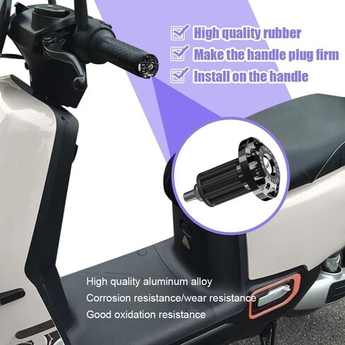 2PCS Universal Motorcycle Bar End Plug, Aluminum Alloy Handlebar Grip End Caps, 7/8" 22mm Moto Grips Ends Replacement for Kawasaki, Suzuki, Yamaha, Ducati (Black) in Kuwait