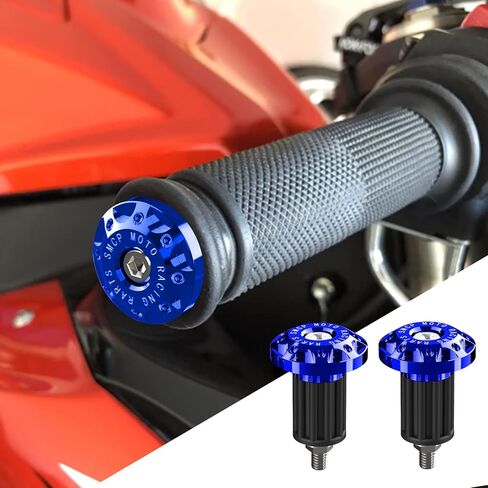 2PCS Universal Motorcycle Bar End Plug, Aluminum Alloy Handlebar Grip End Caps, 7/8" 22mm Moto Grips Ends Replacement for Kawasaki, Suzuki, Yamaha, Ducati (Black) in Saudi Arabia