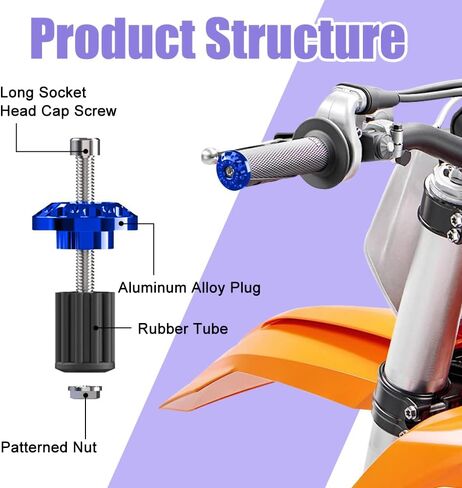 2PCS Universal Motorcycle Bar End Plug, Aluminum Alloy Handlebar Grip End Caps, 7/8" 22mm Moto Grips Ends Replacement for Kawasaki, Suzuki, Yamaha, Ducati (Black) in Saudi Arabia