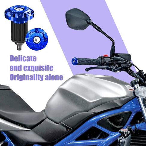 2PCS Universal Motorcycle Bar End Plug, Aluminum Alloy Handlebar Grip End Caps, 7/8" 22mm Moto Grips Ends Replacement for Kawasaki, Suzuki, Yamaha, Ducati (Black) in Saudi Arabia