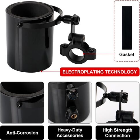 Motorcycle Cup Holder,360° Swivel Handle,Anti-Corrosion and Waterproof Bike Cup Drink Holder,Easy to Install, Universal Water Bottle Holder for 1"-1.25" Handlebar,for Scooter, Boat, Kayak,ATV,Bicycle in Saudi Arabia
