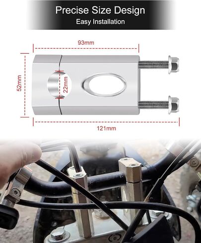 7/8" 22 mm Handlebar Risers, Bike Handlebar Mount Clamp Riser Fits for Razor MX650 Coleman Bt200x Ct200 Mega Moto 80/105 mini bikes SSR 125 Motocycle dirt bikes 50 70 125cc XR/CRF Dirt Pit Bike in Saudi Arabia