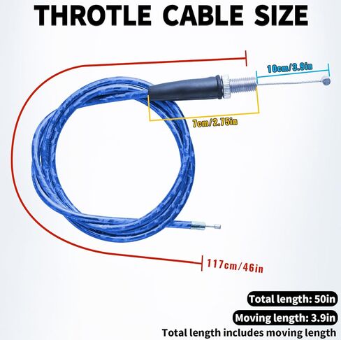 Mini Bike Throttle Cable 50 inch Flexible steel inner core Overlay Color laser film (Red） in Saudi Arabia