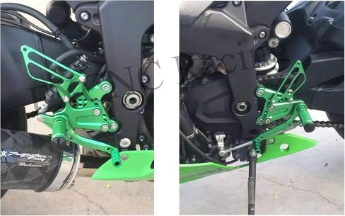 FXCNC CNC Billet Motorcycle Adjustable Rearset Foot Pegs Rear Set Footrests Compatible with Ninja ZX6R ZX636 ZX-6R 636 2009-2020 in Saudi Arabia