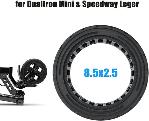 إطار صلب للسكوتر 8.5 بوصة مقاس 8.5 × 2.5 للدراجات البخارية Dualtron Mini & Speedway Leger/Pro، 8.5 × 3 8 1/2 × 2.5 استبدال العجلات الأمامية والخلفية للطرق الوعرة للدراجات الكهربائية (أسود، عبوتان) in Saudi Arabia