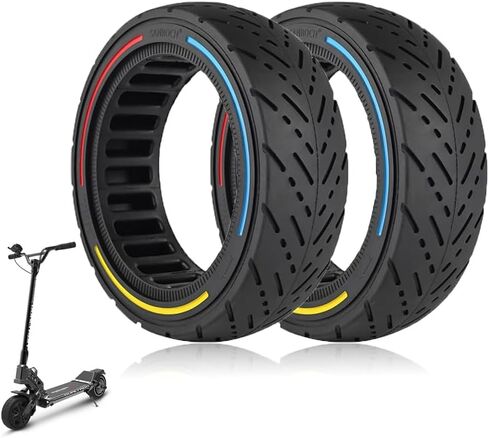 إطار صلب للسكوتر 8.5 بوصة مقاس 8.5 × 2.5 للدراجات البخارية Dualtron Mini & Speedway Leger/Pro، 8.5 × 3 8 1/2 × 2.5 استبدال العجلات الأمامية والخلفية للطرق الوعرة للدراجات الكهربائية (أسود، عبوتان) in Saudi Arabia