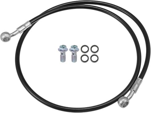 X AUTOHAUX Brake Hose Motorcycle Hydraulic Brake Line Oil Hose Pipe Fitting for ATV Motorcycle Motocross Racing Bike 100cm Black 1 Set in Saudi Arabia