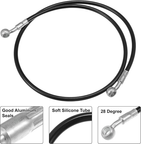 X AUTOHAUX Brake Hose Motorcycle Hydraulic Brake Line Oil Hose Pipe Fitting for ATV Motorcycle Motocross Racing Bike 100cm Black 1 Set in Saudi Arabia