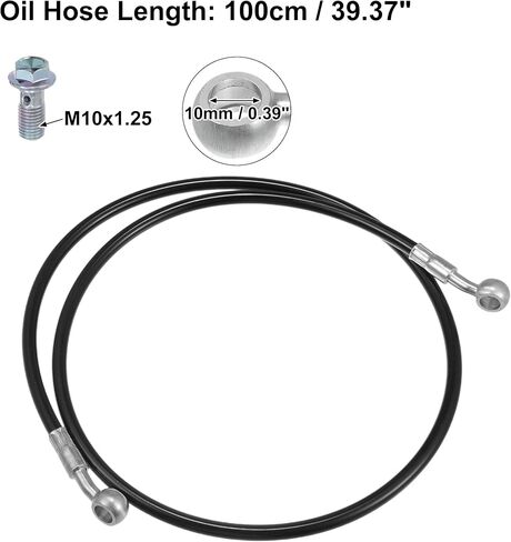X AUTOHAUX Brake Hose Motorcycle Hydraulic Brake Line Oil Hose Pipe Fitting for ATV Motorcycle Motocross Racing Bike 100cm Black 1 Set in Saudi Arabia