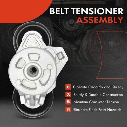 A-Premium Belt Tensioner Assembly with Pulley Compatible with Ford Excursion 2000-2003, F-250 F-350 Super Duty, E-350 E-450 Super Duty 1999-2003, Replace# F8UZ6B209CA, F8TE6B209BD in Saudi Arabia