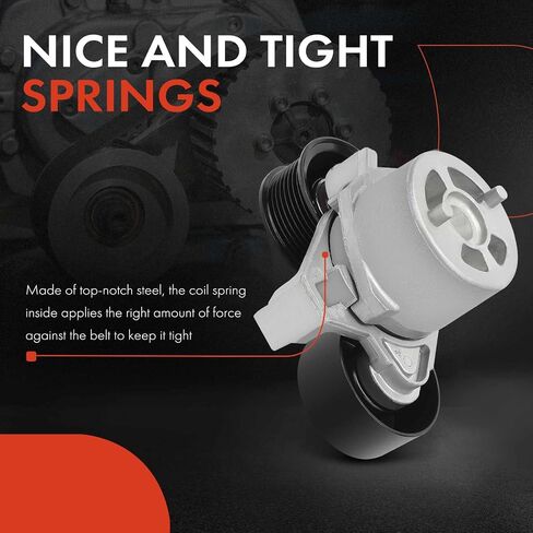 A-Premium Belt Tensioner Assembly with Pulley Compatible with Ford Excursion 2000-2003, F-250 F-350 Super Duty, E-350 E-450 Super Duty 1999-2003, Replace# F8UZ6B209CA, F8TE6B209BD in Saudi Arabia