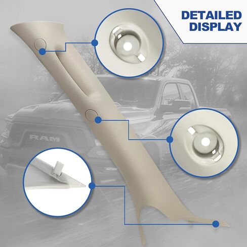 A-Pillar Trim Interior Handle and Single Gauge Pod (Left-Driver Side) Fit for Dodge Ram 1500 2500 3500 4500 5500 2006-2010 SRT-10 A Pillar with Handle ZL39BD1AA,ZL39BD1AB in Saudi Arabia