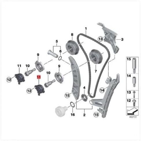 Garagezone-11367593719 solenoid valve seal ring O-ring for the BMW N20 / 12345 series x1x3x4x5 in Kuwait
