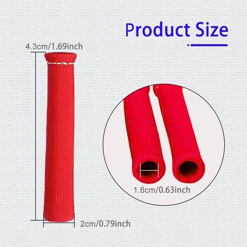 8Pcs Spark Plug Wire Boots Heat Shield Protector Sleeve, 1200 Degree Spark Plug Heat Cover, Sleeve Heat Shield Cover, Insulator Sleeve Spark Plug Wire Boots 6 inch for Car Truck (Black) in Saudi Arabia