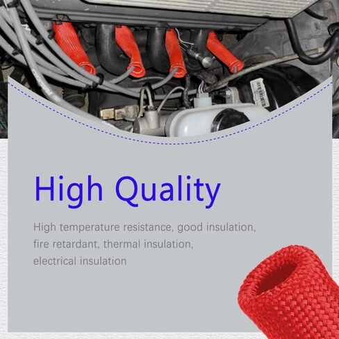 8Pcs Spark Plug Wire Boots Heat Shield Protector Sleeve, 1200 Degree Spark Plug Heat Cover, Sleeve Heat Shield Cover, Insulator Sleeve Spark Plug Wire Boots 6 inch for Car Truck (Black) in Saudi Arabia