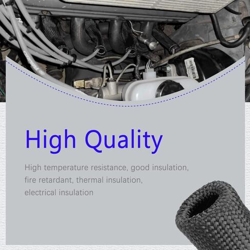 8Pcs Spark Plug Wire Boots Heat Shield Protector Sleeve, 1200 Degree Spark Plug Heat Cover, Sleeve Heat Shield Cover, Insulator Sleeve Spark Plug Wire Boots 6 inch for Car Truck (Black) in Saudi Arabia