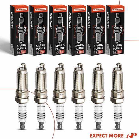A-Premium Iridium Platinum Spark Plugs (Pack of 6) Compatible with Ford F-150 & Chevrolet Equinox & GMC Terrain & Buick Enclave & Mazda 6 & Cadillac SRX & Lincoln MKZ & more Models in Saudi Arabia