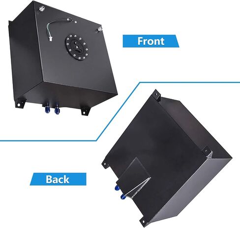 خزان وقود عالمي سعة 10 جالون سعة 40 لترًا مع مرسل مستوى ومجموعة خط وقود 6AN بطول 12 قدمًا، خزان وقود بشريط الانجراف من الألومنيوم المصقول مع غطاء وقود سريع التحرير، أسود in Kuwait