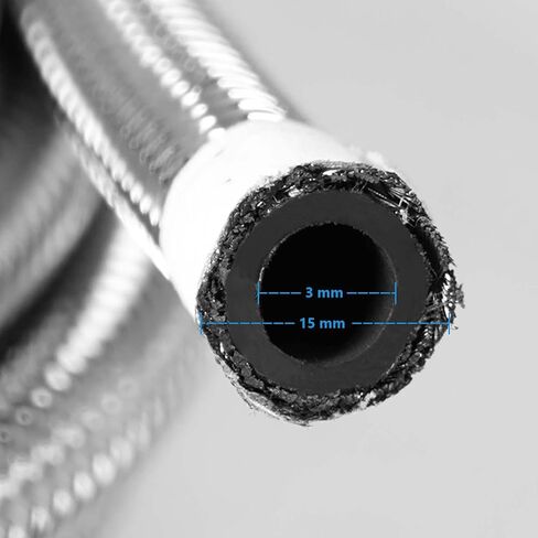 خزان وقود عالمي سعة 10 جالون سعة 40 لترًا مع مرسل مستوى ومجموعة خط وقود 6AN بطول 12 قدمًا، خزان وقود بشريط الانجراف من الألومنيوم المصقول مع غطاء وقود سريع التحرير، أسود in Kuwait