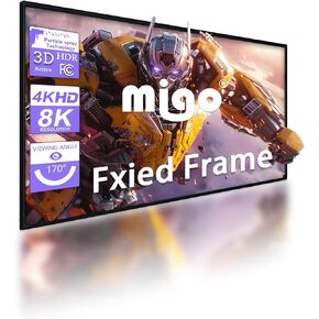 120 inch Fixed Frame Projector Screen, 2.0 High Gain 16:9 8K 4K Ultra HD 3D Projector Screen for Indoor Movie Video Home Theater Cinema Office Bedroom (120Inch HD Screen) in Saudi Arabia