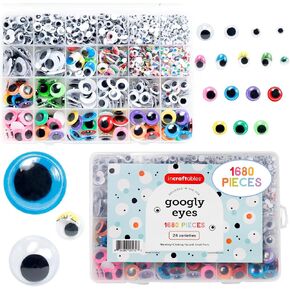 Incraftables Googly Eyes Self Adhesive 1680 pcs Set. Best Small & Large Colorful Sticky Wiggle Eye for DIY Arts (4 to 18 mm). Googly Eyes for Crafts 30 Varieties. Best Craft Eyes for Kids & Adults in Kuwait