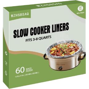 Slow Cooker Liners, 60 Cooking Bags, Large Disposable Pot Liner Plastic Bags for 3QT to 8QT Slow Cookers, 13 in. x 21 in. in Saudi Arabia
