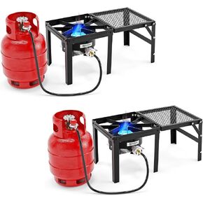 Rovsun 100،000 BTU Propane Stove مع رف جانبي قابل للطي ، موقد غاز منفرد من أجل الطهي في الهواء الطلق مع منظم ، مثالي للتخييم ، والخلع ، القلي الديك الرومي ، غليان المأكولات البحرية والخمر المنزلي in Kuwait