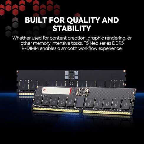 G.SKILL T5 Neo Series DDR5 RAM (AMD Expo) 128GB (4x32GB) 6400MT/s CL32-39-39-102 1.35V Workstation Computer Memory R-DIMM (F5-6400R3239F32GQ4-T5N) in Saudi Arabia