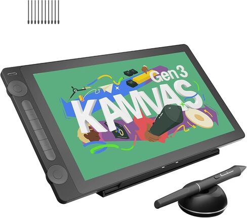 Huion Kamvas 16 (Gen 3) رسم قرص مع الشاشة و 10 حزمة بديل محس in Saudi Arabia
