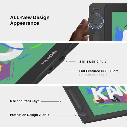 Huion Kamvas 16 (Gen 3) رسم قرص مع الشاشة و 10 حزمة بديل محس in Saudi Arabia