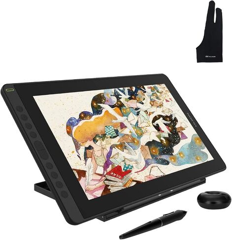 Huion Kamvas 16 （2021） رسومات رسم قرص مع شاشة ورفض فنان قفاز in Saudi Arabia