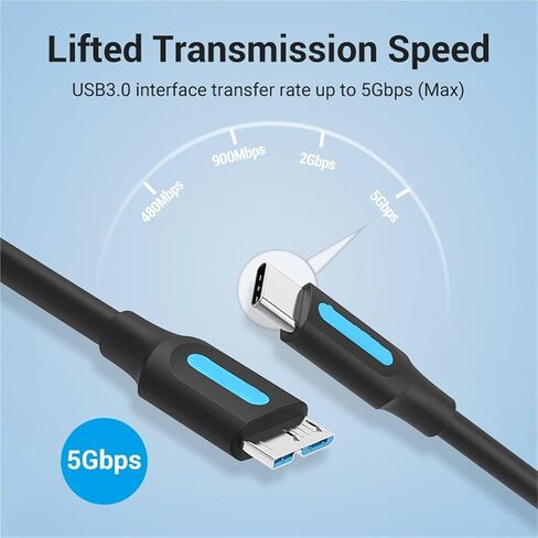 USB 3.0 Type C to Micro B Cable Connector for SSD HDD External Hard Drive Disk PC Micro B Cable 1m(0.5m) in Saudi Arabia