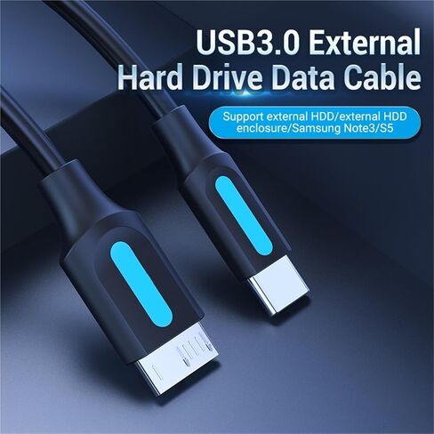 USB 3.0 Type C to Micro B Cable Connector for SSD HDD External Hard Drive Disk PC Micro B Cable 1m(0.5m) in Saudi Arabia