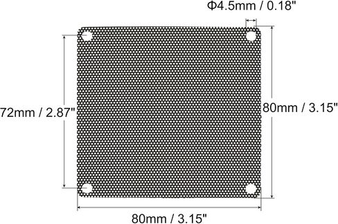 80mm Computer Fan Filter Grills PVC Mesh Dustproof Case Cover for Computers, Black Pack of 8 in Saudi Arabia