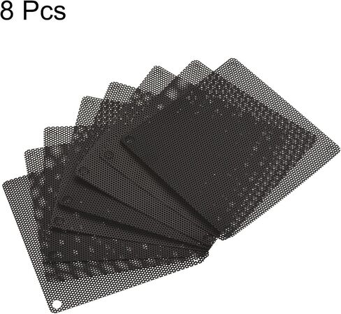 80mm Computer Fan Filter Grills PVC Mesh Dustproof Case Cover for Computers, Black Pack of 8 in Saudi Arabia