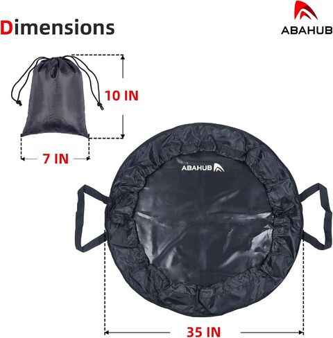Abahub Surf Poncho Changing Robe with Hood, Thick Quick Dry Wetsuit Changing Towel for Surfing Beach Swim Outdoor Sports Men Women, Absorbent Wearable Towel Cover Up (Wetsuit Changing Mat-Black) in Saudi Arabia