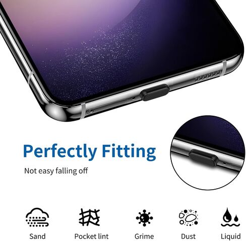 USB C Anti Dust Plugs for iPhone 16 15 Pro Max iPad Pro 15 Pack Silicone Type C Charge Port Plug Protectors for Galaxy S25 S24 Ultra Pixel 9 Pro XL Anti Dust Cap with Carry Case White & Clear & Black in Saudi Arabia