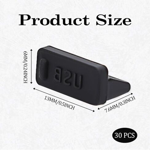 30 Pcs USB A Type Female Port Cover Caps, Silicone Anti Dust Cover Charging Port Covers for USB A Female Interface Easy to Install in Saudi Arabia
