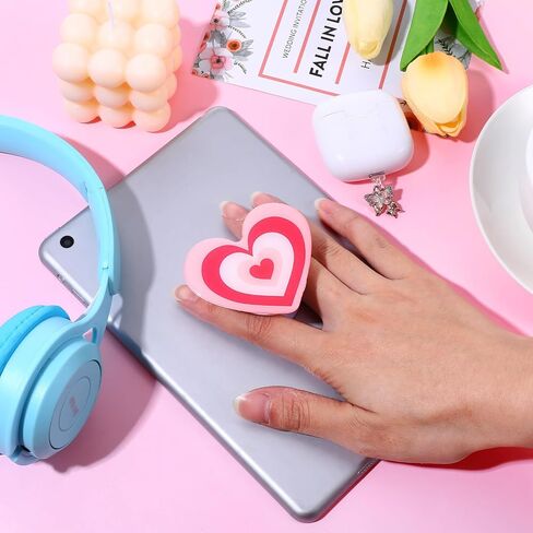 3pcs Cute Dust Plug Charms Set, Including Dust Plug Charm Type C, Pink Heart Grip Holder, Flower Keychains with Hook, E-Reader Accessories, Compatible with Phone Type C Charging Ports in Saudi Arabia