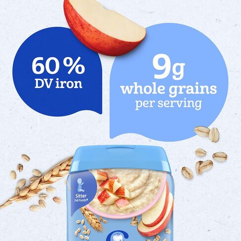 Gerber Baby Cereal, 2nd Foods, Multigrain Apple, Baby Food, 8 oz (Pack of 6) in Saudi Arabia