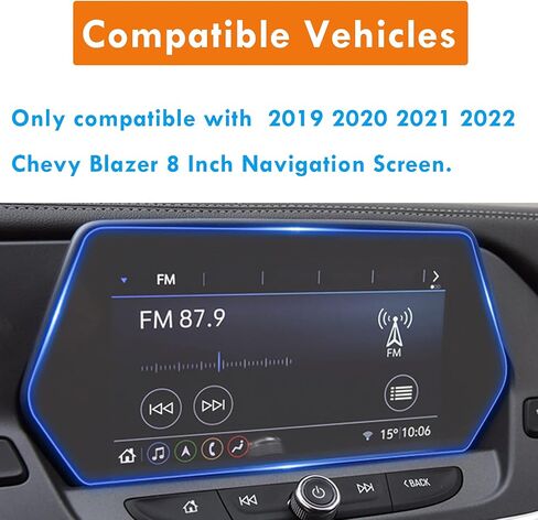 Moonlinks Blazer Screen Protector Compatible with Chevy Blazer 2019 2020 2021 2022,High Definition 9H Hardness Anti Glare Scratch Fingerprint Tempered Glass Touch Navigation Screen Protector (8 inch) in Saudi Arabia