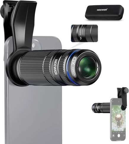 NEEWER 7X Telephoto Lens with Phone Camera Lens Clip, Detachable 10X Macro for 17mm Threaded Backplate/Phone Cage/Case Compatible with iPhone Samsung, LS-36 Ultra in Saudi Arabia