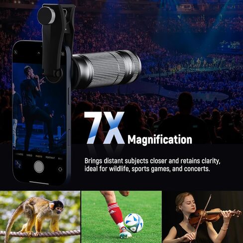 NEEWER 7X Telephoto Lens with Phone Camera Lens Clip, Detachable 10X Macro for 17mm Threaded Backplate/Phone Cage/Case Compatible with iPhone Samsung, LS-36 Ultra in Saudi Arabia